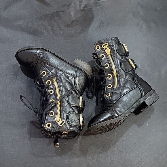 FOREVER LINK MILITARY LACE UP COMBAT BOOT-W-LUG  MATERIAL METAL HARDWARE TODDELE - Picture 6 of 16